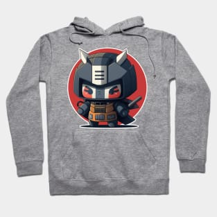 Colourful Japanese ninja warrior mech robot modern kawaii style illustration Hoodie